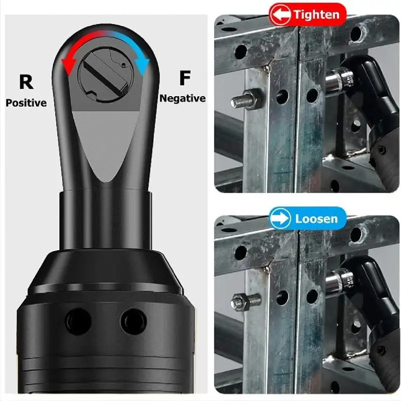 

42V 100N.m Cordless Electric Wrench Angle Drill Screwdriver 3/8 Cordless Ratchet Wrench Scaffolding With 1/2 Lithium-Ion Battery