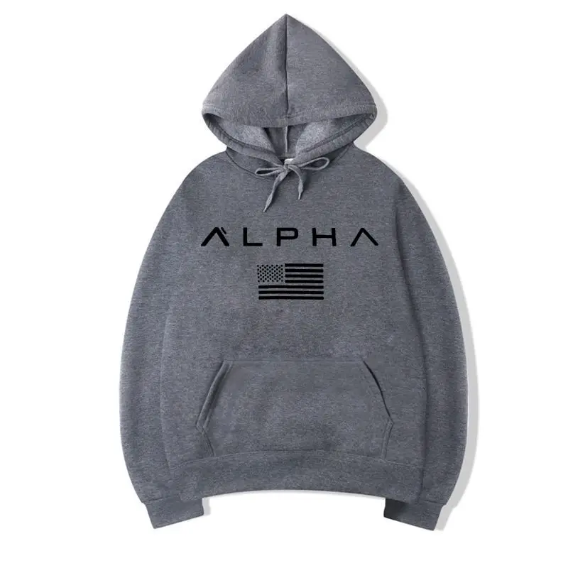 Осень новое поступление высокая Alpha Industries спортивная одежда с принтами Мужская толстовка хип-хоп мужской пуловер с капюшоном одежда с капюшоном