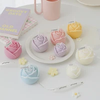 1pcs simulation rose flower scented candle 5 56cm cute candle wax smokeless aromatherapy candle for birthday valentines day