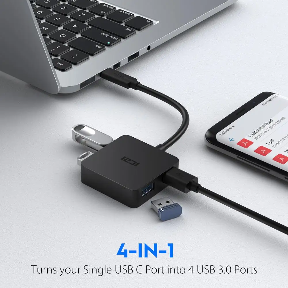 ICZI USB C до 4 3 0 портов концентратор Высокоскоростной Thunderbolt type адаптер для MacBook Pro