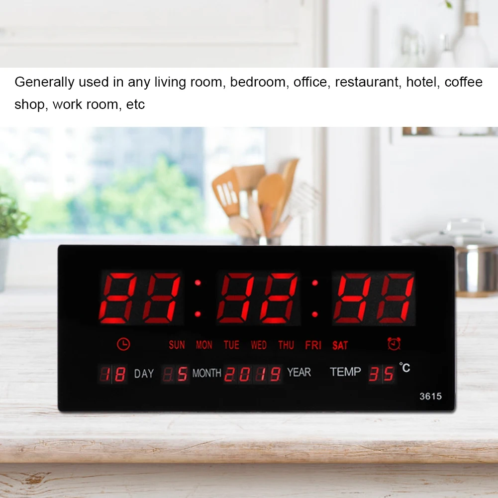 Цифровые светодиодные электронные настенные часы для дома спальни офиса с