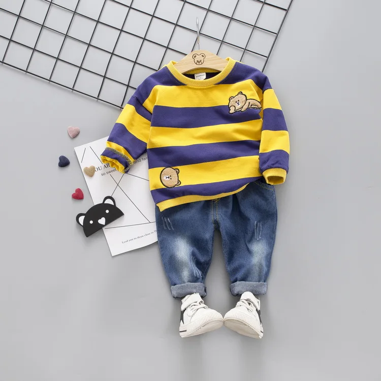 2 шт./компл. Детские хлопковые футболки с принтом медведя | Детская одежда и обувь