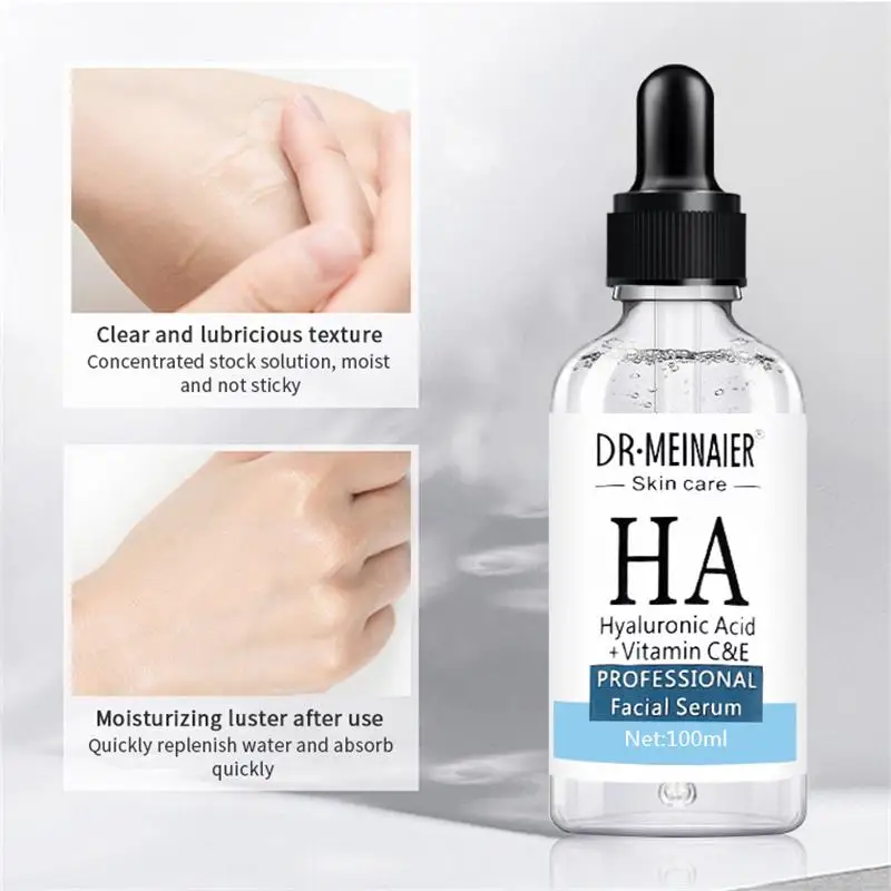 

100ML Hyaluronic Acid Facial Serum Whitening Brightening Moisturizing Improve Roughness Lighten Spots Vitamin C Facial Essence
