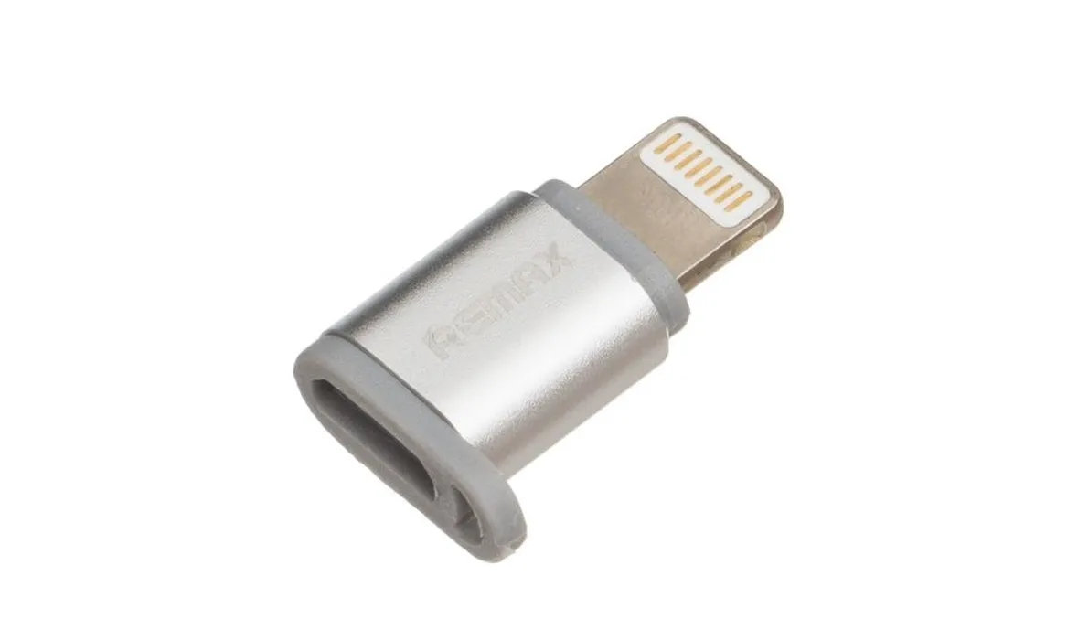 Адаптер MicroUSB - Lightning (для iPhone) Remax RA-USB2 Серебро | Мобильные телефоны и аксессуары