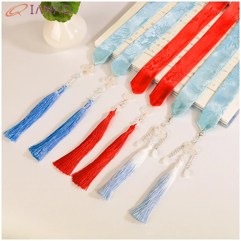 

QIANAO Solid Bow-knot embroidery headband Chinese Traditional hair accessories Ancient style Hanfu hair band Headwear Hair Rope