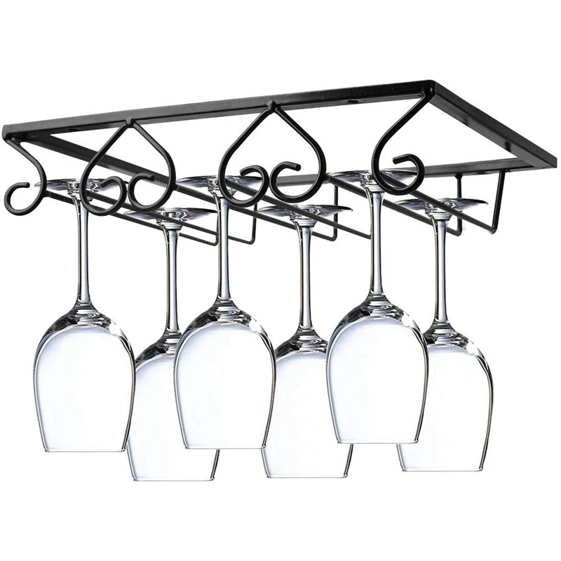 Черный держатель для винного стекла металлический шкафа рюмки вина вешалка
