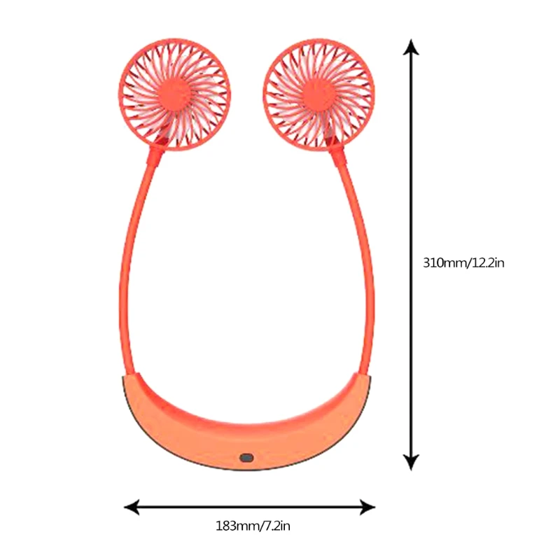 

High Power Lazy Hanging Neck Fan Adjustable 7 Leaf USB Rechargeable Cooling Fan 5200 mAh Neckband Hand Air Fan Conditio