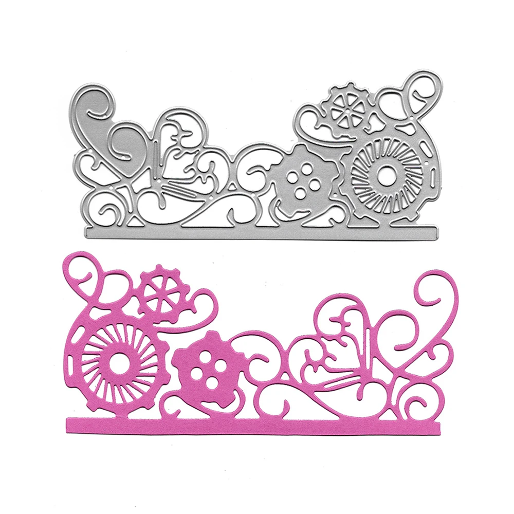 Металлические Вырубные штампы с цветочным краем скрапбукинг Рукоделие сделай