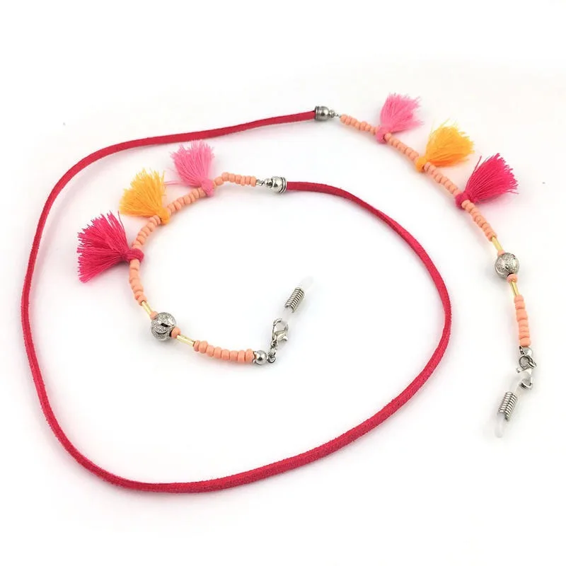 1 шт. новинка модные женские очки с кисточками солнцезащитные цепочка для очков