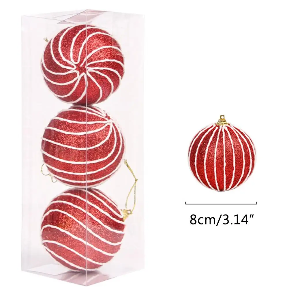 3 шт./компл. Рождественские шары рождественские елочные подвесные пенопластовые