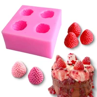 3d fruit strawberry silicone molds fondant chocolate cake baking tool aromatherapy candle mould handmade soap mold diy resin art