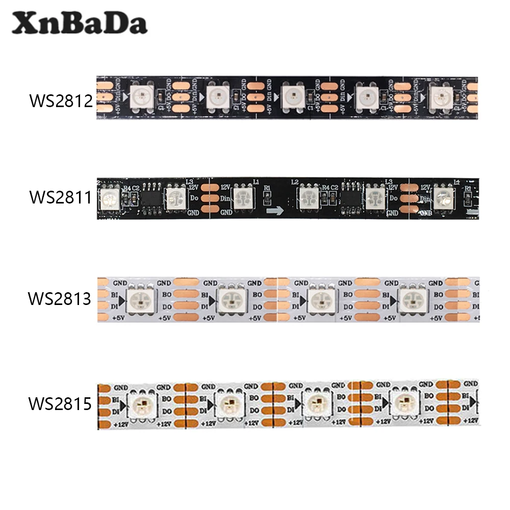 WS2812B WS2811 WS2813 WS2815 30/60/пикселей/светодиодный s/m RGB светодиодный полосы индивидуально