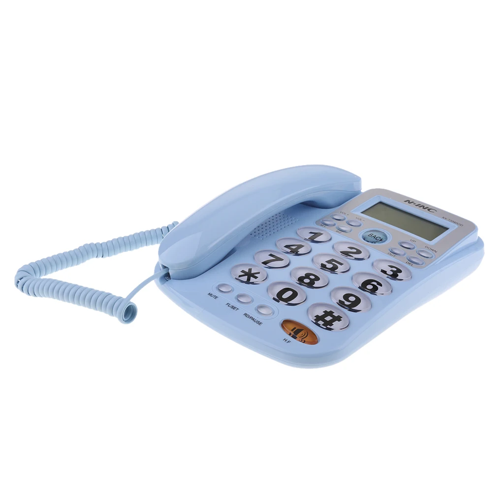 Синий Universal Corded Landline Phone Home Office Business Desk Telephone - Цвет: Синий