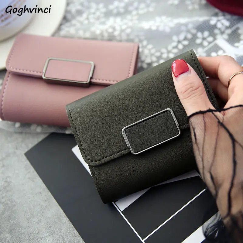 

Женские кошельки из искусственной кожи на застежке, простые, элегантные, цветные, модные, студенческие, мини, сумка для денег, держатель для ...