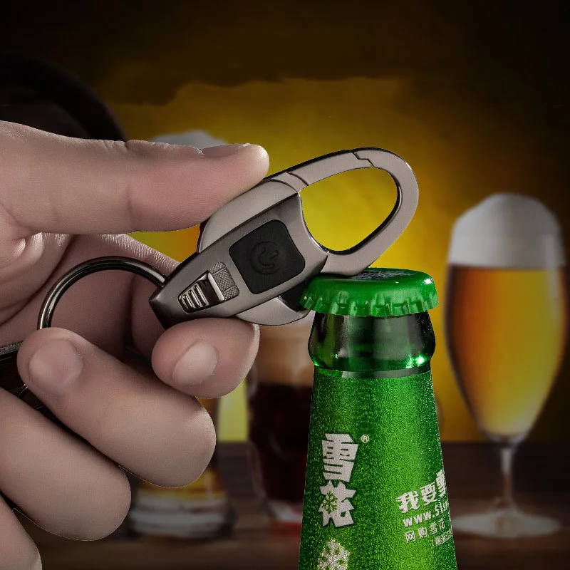 Светодиодный льный брелок со светильник кой металлический открывалка для