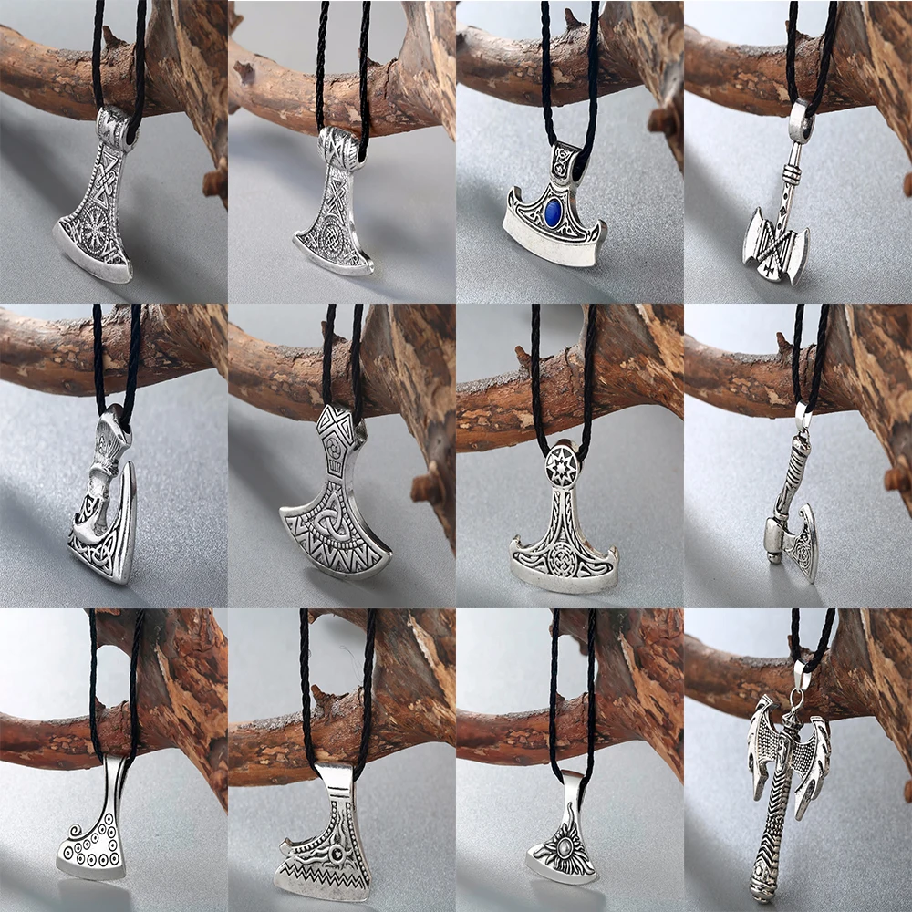 Винтажное ожерелье Kinitial с подвеской в виде искусственного топора двухстороннее