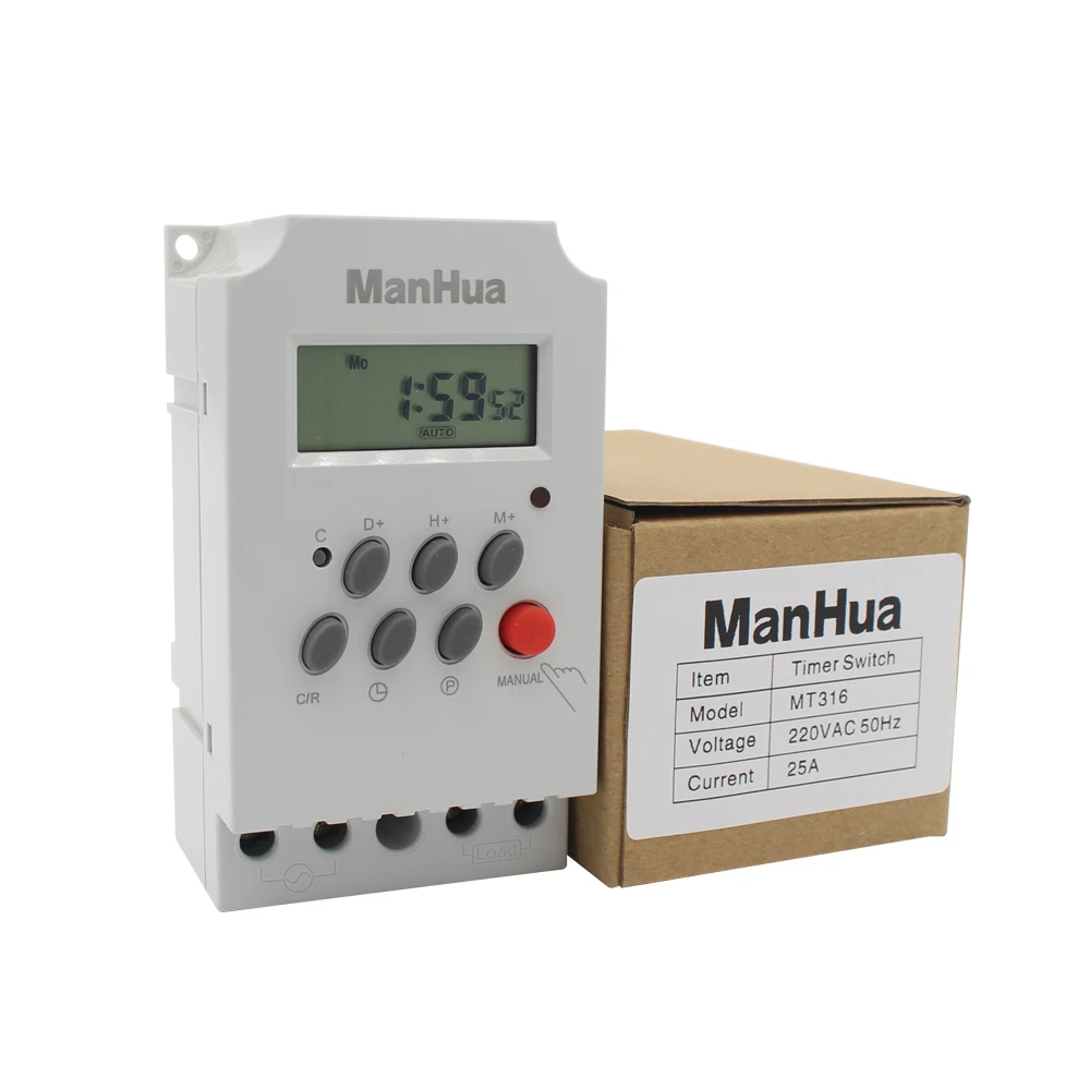 Manhua 25A 220V MT316 самые лучшие продавая продукты промышленный цифровой микро программируемый таймер