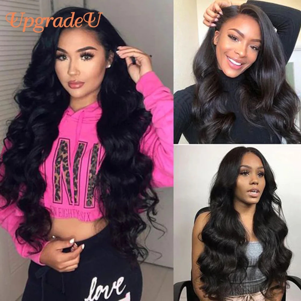 

UpgradeU Malaysian Body Wave Lace Closure Wig Human Hair Wigs PrePluck 13X4 Lace Front Human Hair Wigs Remy Lace Frontal Wig