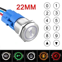22mm laser customize metal luminous word push button switch waterproof refitting switch latchingmomentary 12v 24v on off