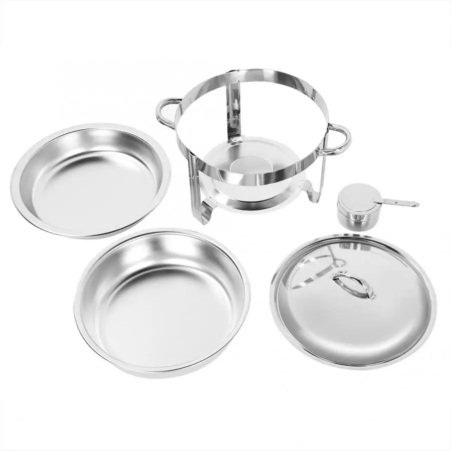 3.5л нержавеющая сталь круглая тарелка для натирания с крышкой спиртовая печь