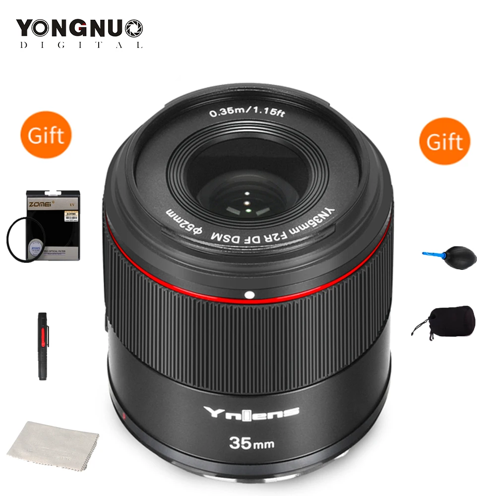 

Yongnuo YN35mm F2R DF DSM Lens AF/MF 35mm F2 Full Frame Large Aperture Autofocus Mirrorless RF Mount For Canon EOS R RP R6 R5 R3