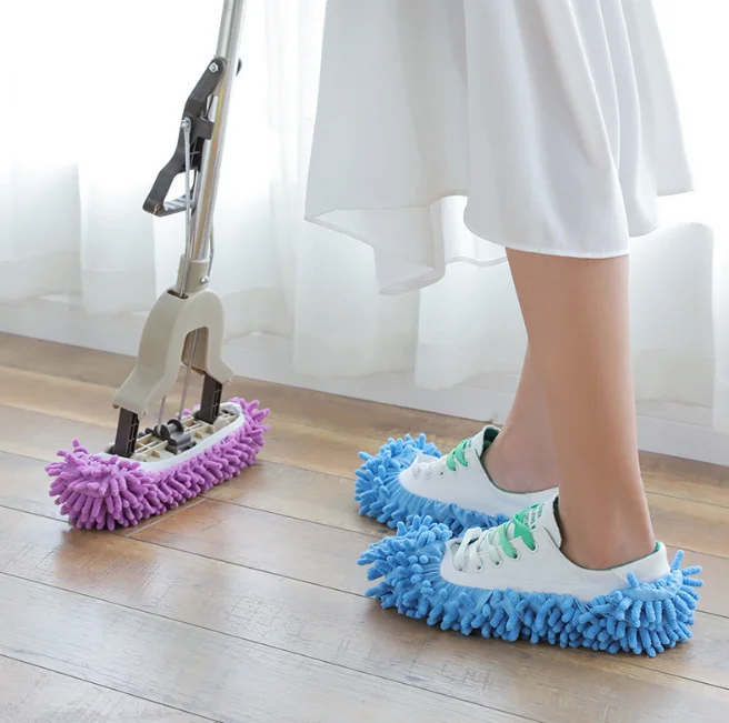 

Multifunction Floor Dust Cleaning Slippers Shoes Lazy Mopping House Bathroom Floor Cleaning Mop Washable Reusable Microfiber