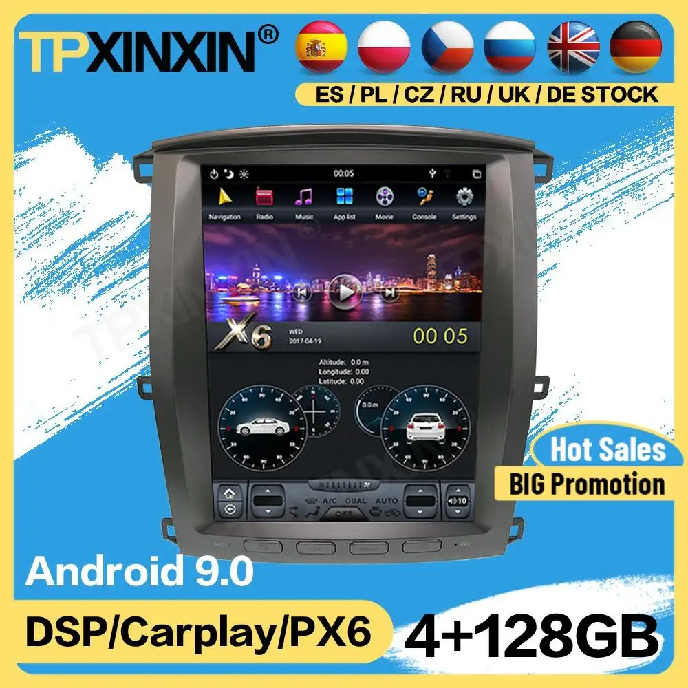 

Tesla 128G радио рекордер Bluetooth Android для Land Cruiser Lc100 2002 2003 2004 2005 2006 2007 GPS плеер автомобильное аудио головное устройство