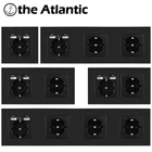 Настенная розетка из пластика, Евророзетка с USB-разъемом, 146