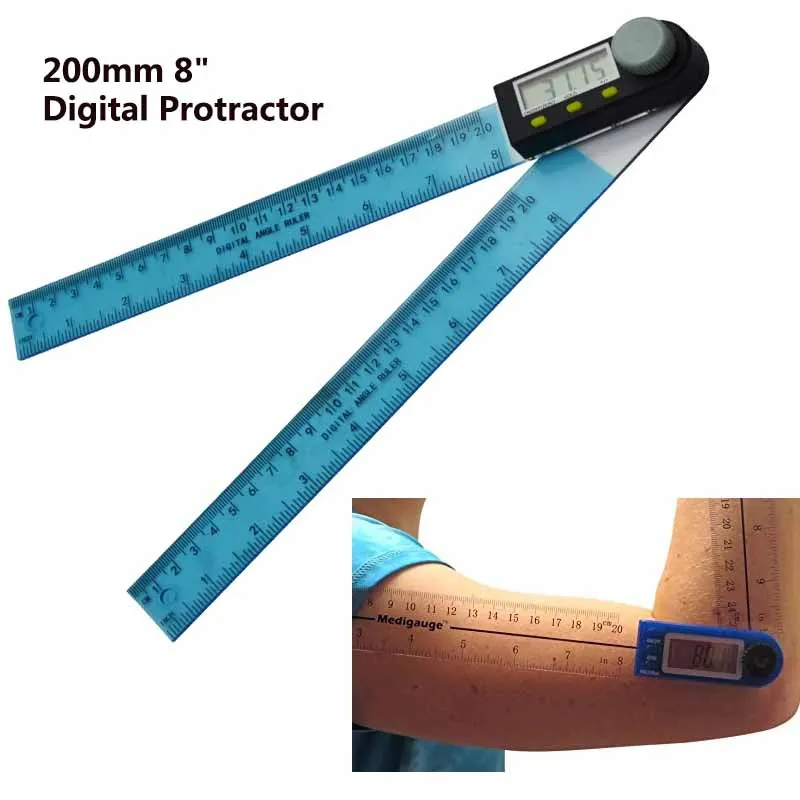 Цифровой ЖК транспортир 200 мм 8 &quot инклинометр измерительный инструмент