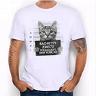 Горячая Распродажа, новинка 2021, летняя модная мужская одежда с коротким рукавом Bad Kitty! Футболка с забавным котом, дизайнерские рубашки, повседневные мужские топы, классные хипстерские футболки для мальчиков