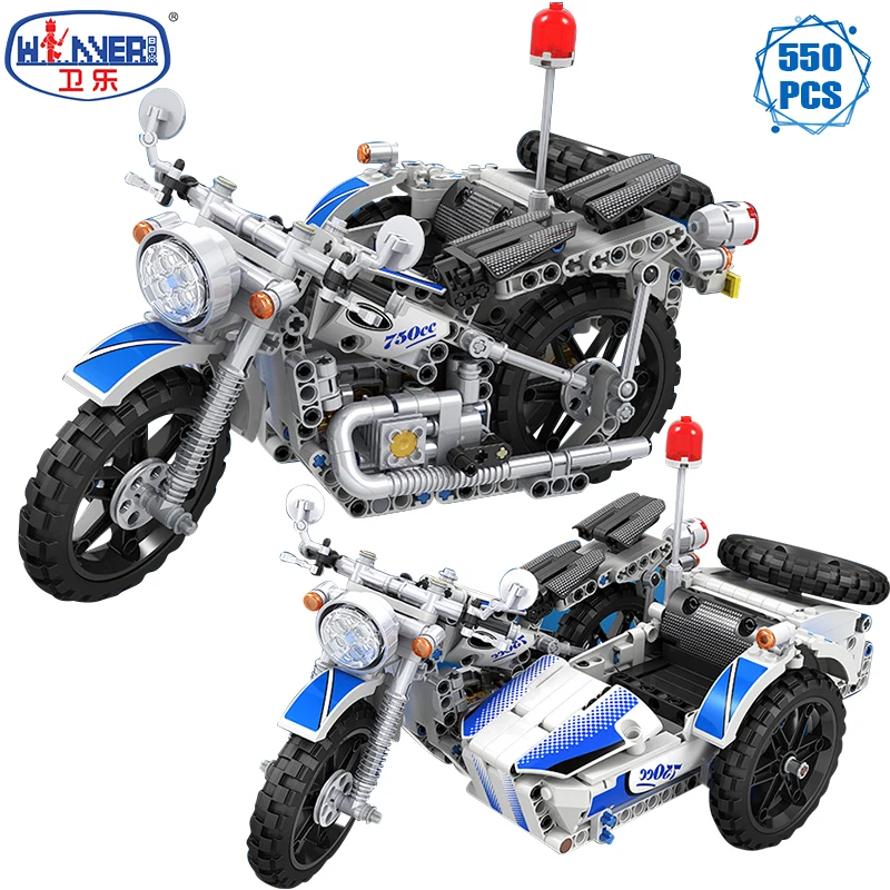 

7061 ERBO Technical Creator Expert Three Wheeled Motorcycle Transformable Model Building Blocks Toys Gifts for Boys
