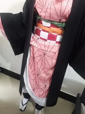 Аниме! Demon Slayer: Kimetsu no Yaiba Kamado Nezuko, милое кимоно, костюм для косплея, костюм на Хэллоуин, любой размер