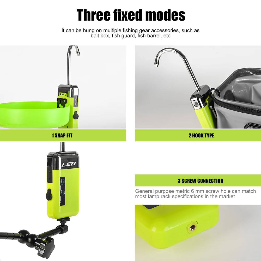 USB Charging Fishing Oxygen Pump Intelligent Sensor Portable LED Lighting Compression Resistance Outdoor for LEO | Дом и сад