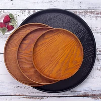 wooden pallet creativity round red black 21 37cm western dishes multifunctional storage plate tea tray household kitchen supplie