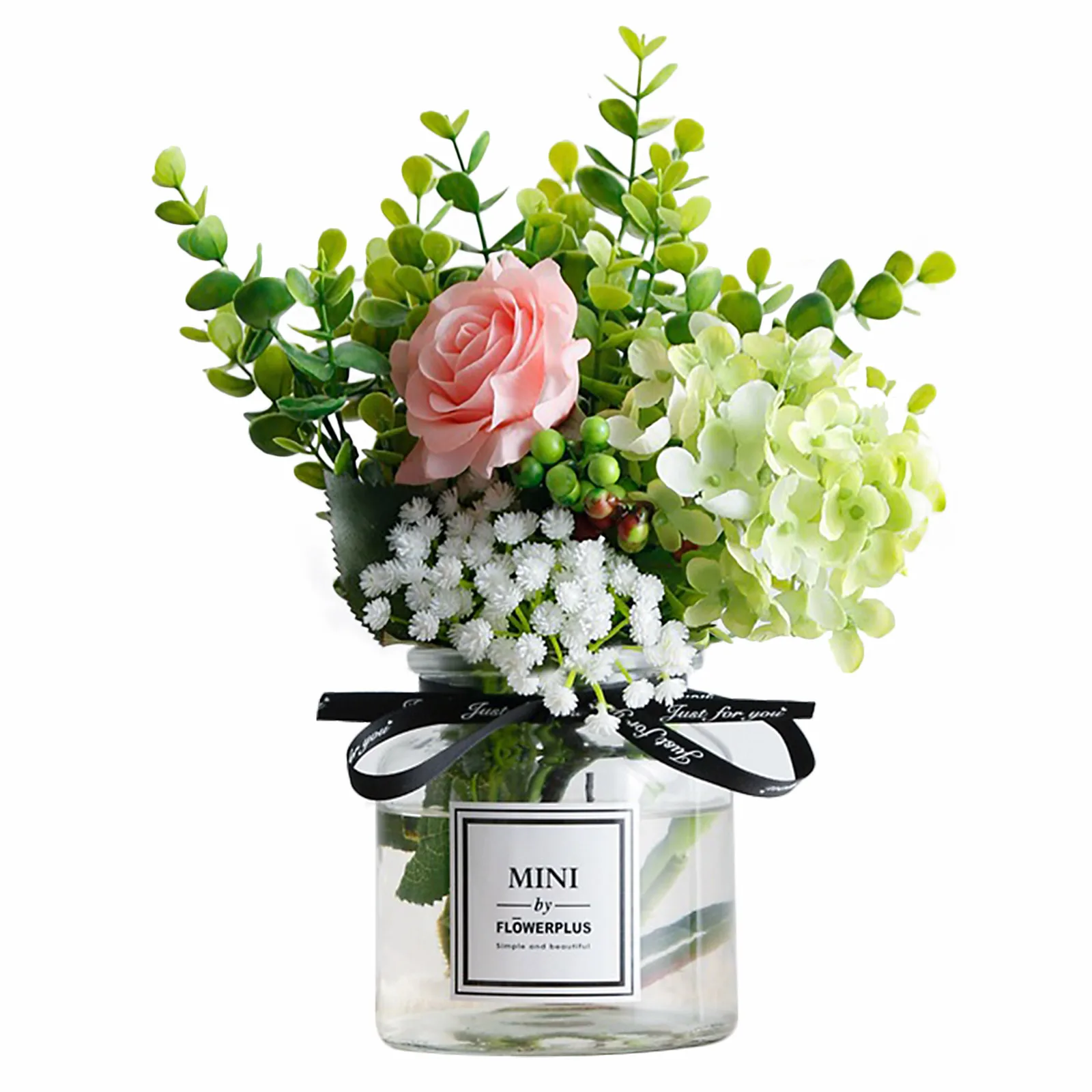 

Desktop Decorations Flower Vase Hydroponic Bottle Plant Bonsai Artificial Bouquet Silk Transparent Decor Simulation Rose