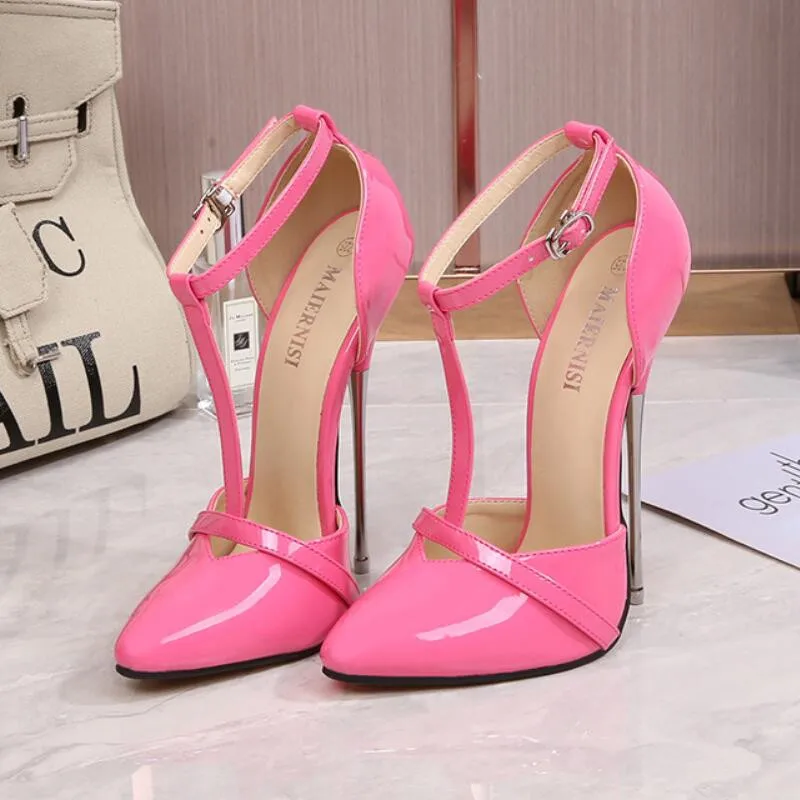 

MAIERNISI 2021 Newly Arrived Women Pumps T-Strap Sandals Super High Heels Gladiator Luxury Shoes Women Designers Zapatos Mujer