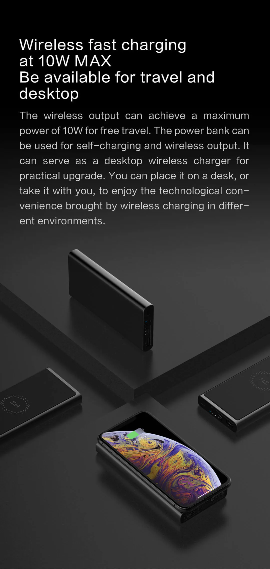 ZMI 10000 мАч беспроводной внешний аккумулятор для MFi для Apple для зарядки Lightning двойной USB-C 18 Вт макс 10 Вт макс Qi Сертифицированный