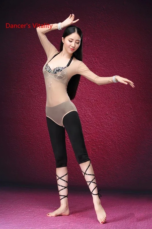 Один деталь Купальник Одежда для танцев с длинным рукавом танца живота интимные