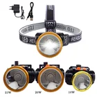 Встроенная батарея, налобный фонарь, светодиодная мощная лобовая фара, перезаряжаемый фонарик, налобный фонарь, фонарь для рыбалки, кемпинга