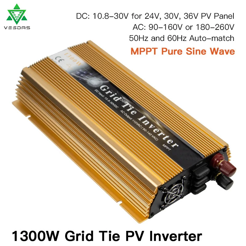 1300 Вт микро солнечный инвертор MPPT на сетке галстук вход 18/36 в выход 110/220 для 36/60/72