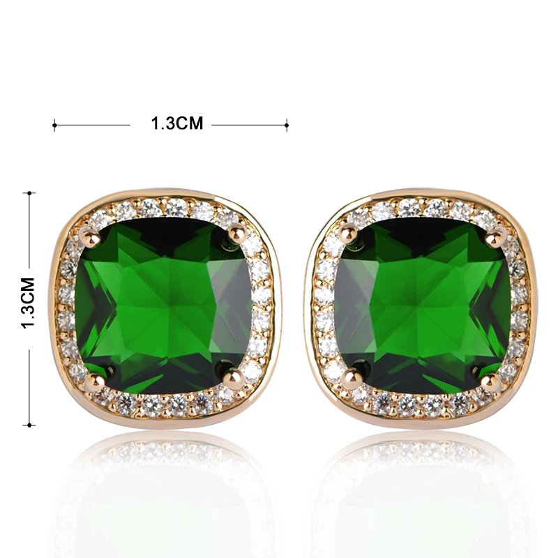 MECHOSEN Luxury Zirconia Square Stud Earrings Royal Blue Rhinestone Max Brincos Grandes For Personality Women Aretes Jewelry | Украшения и