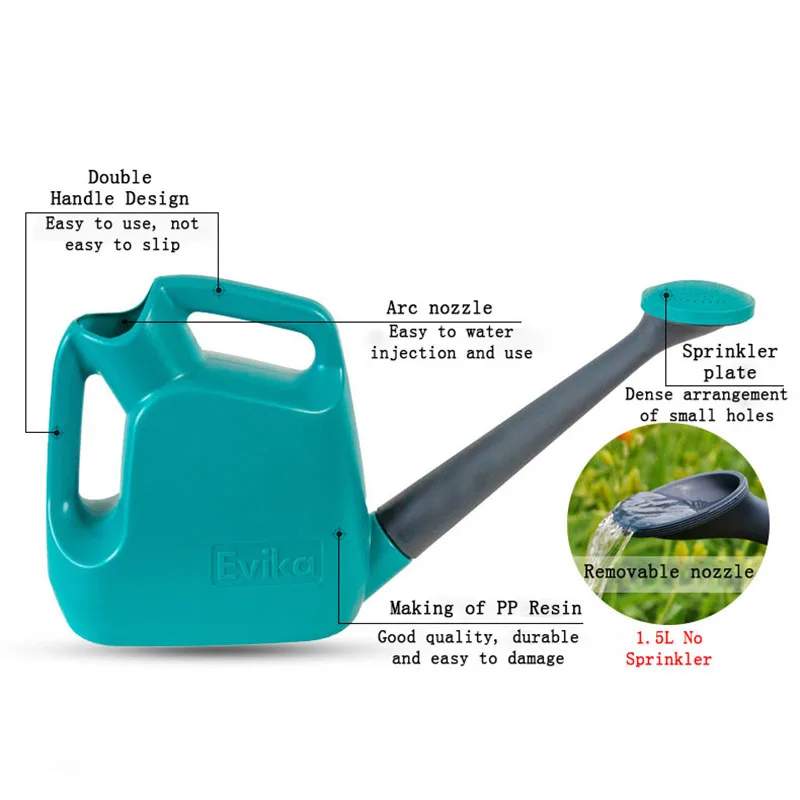 Пластиковый чайник для полива растений большая емкость 1 5 л/5л/9Л цветочный горшок