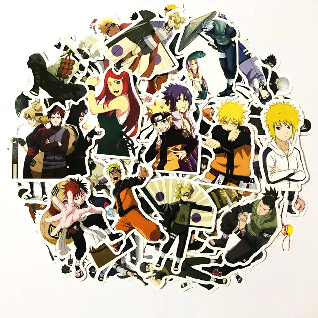 50/100 шт ПВХ водонепроницаемые стикеры NARUTO для ноутбука скейтборда Стикеры для багажа офисные игрушки - Цвет: 50PCS
