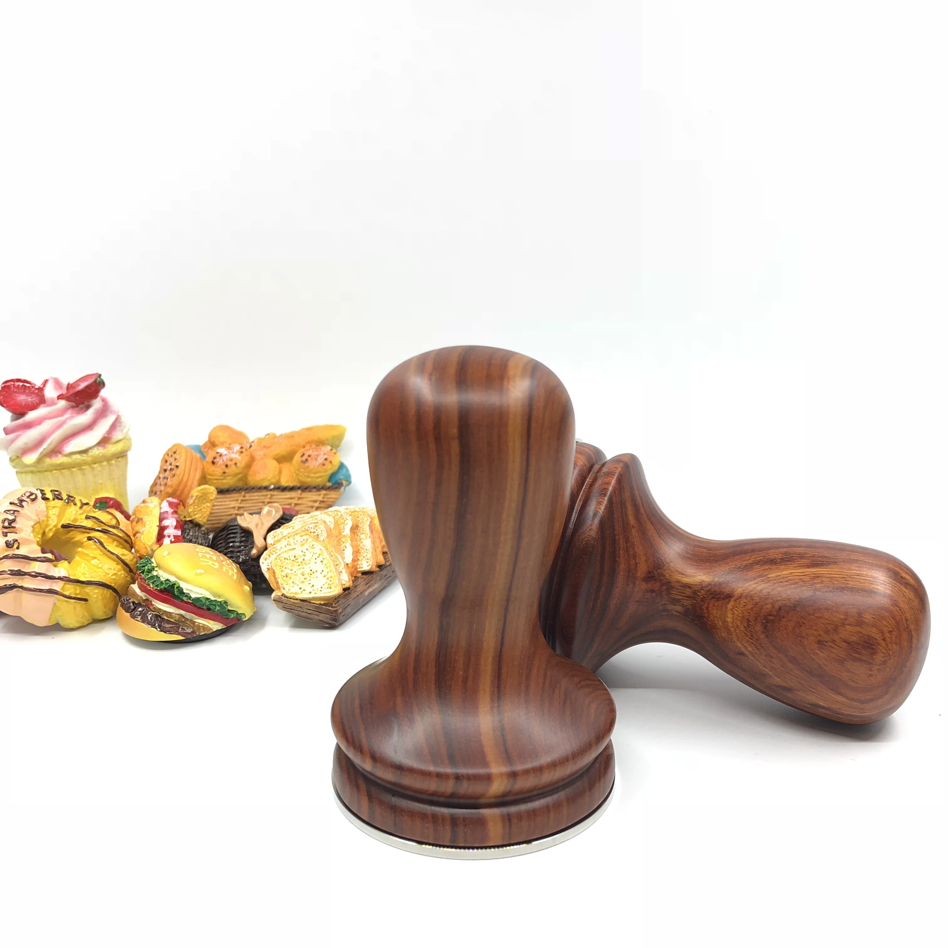 Ручка из красного сандалового дерева 58 мм бариста|Темперы для кофе| |