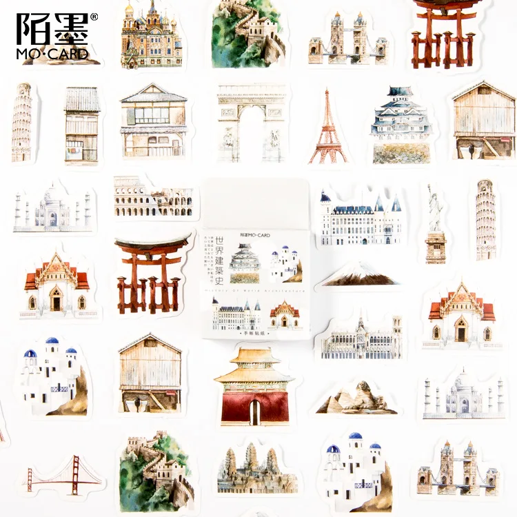 Mohamm World Architecture наклейка в коробке Kawaii стикер s планировщик для скрапбукинга