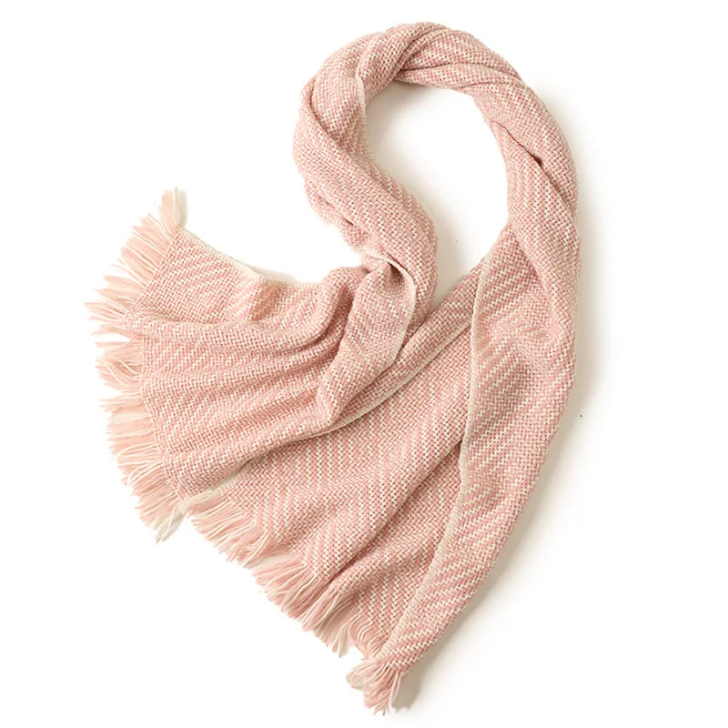 

2020 Women's scarf winter new yarn-dyed warm color cloak beige camel plaid color matching pure cashmere scarf shawl women luxury