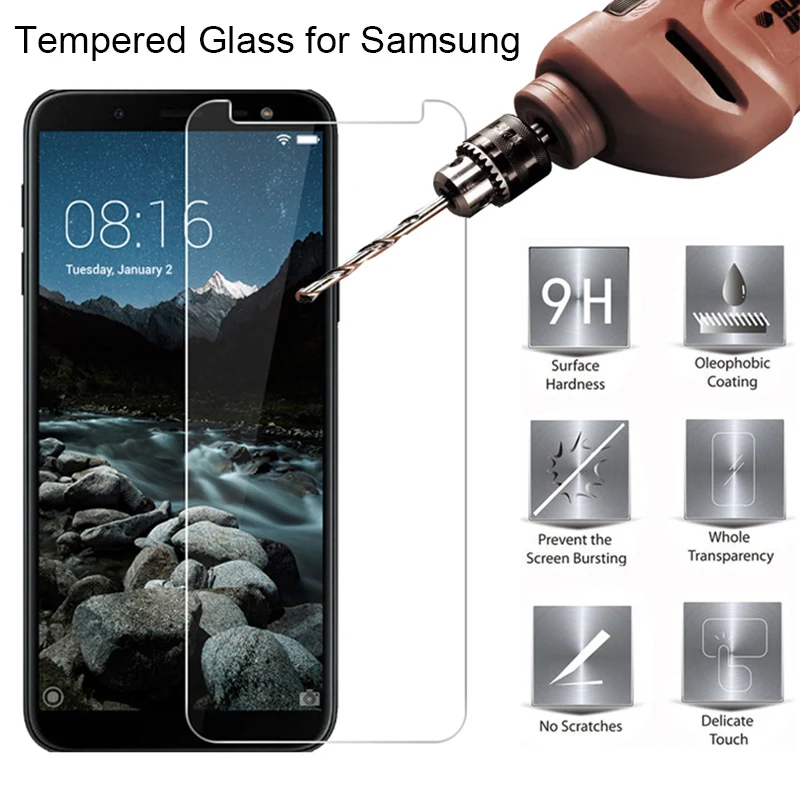 Закаленное стекло для Samsung J6 Plus Защитное J4 J8 2018 защитная пленка экрана телефона