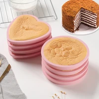4pc silicon layered cake mold round heart shape bread pan non stick bakeware toast bread tray kitchen diy baking cake mould 6