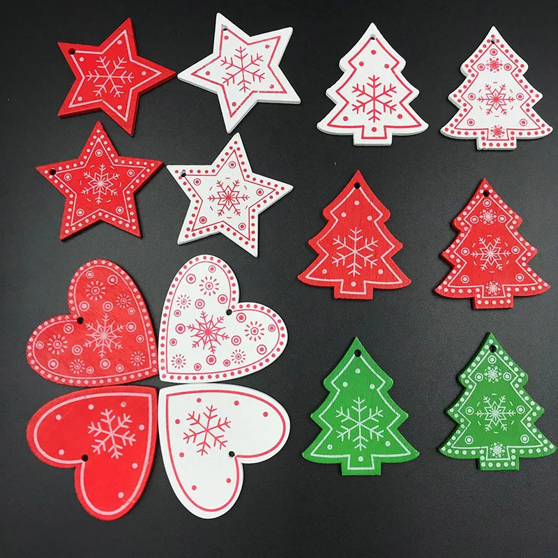 

Chirstmas Tree Heart For Household Hanging Pendants Wooden Christmas Ornaments Kids Toys Party Decoration Multi Purpose