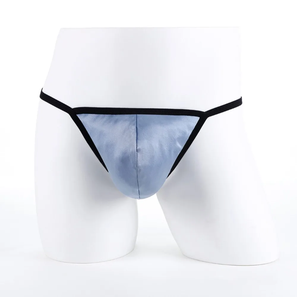 

Mens 100% Silk Panties Briefs T-back Knicker Lingerie G-string Thong Underwear